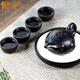 Fangu Yixing Zisha Pot Famous Pure Handmade Original Mineral Old Purple Clay Teapot Household High-end Kung Fu Tea Set Longyun Pot Old Purple Clay Style 380ml
