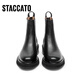 Sigatus neuer Winterstil Chelsea -Stiefel Kurzstiefel Dicke Ferse Mode Boots Frauenstiefel D9930dd3 Obsidian Black (Single) 35