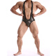 Men's underwear thong gold one-piece open-top sexy uniform European and American nightclub bondage back M black bottom gold dots