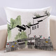 Yuanjia Nipai Wuguan Chinese-style landscape pillow cotton linen sofa cushion house architectural design model room waist pillow A 40X40 (pillow case does not include core