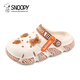 Snoopy Snoopy Kinderschuhe Kinder -Hausschuhe Sommer atmbare Lochschuhe für Jungen und Mädchen Süßes Cartoon lässig Fashion Home Shoes Beige 34 -35 Fuß Länge 19.5-20,2 cm