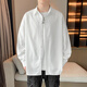 Foss Phil长袖衬衫男士秋冬季港风休闲衬衣百搭简约打底衫外套7304白色L