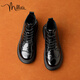 Millies Herbst und Winter Dicker alleineres lässige britische britische Hochtro -Retro Business Boots -Stiefel Martin Boots Herrenstiefel U1391 Black Single 40