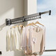 Tiandiyu (TDYU) folding clothes drying rack wall-mounted indoor bay window home balcony invisible clothes rod retractable quilt artifact gun gray no installation three sections / 8 holes windproof style