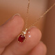 Chila plated 18k gold ball edge diamond-cut ruby necklace women's French retro compact and exquisite light luxury niche clavicle chain