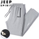 JEEPSPIRIT Jeep sweatpants men's spring and autumn casual pants for young and middle-aged solid color winter loose trousers black straight 3XL