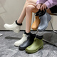 Caiyile short-tube rain boots, non-slip and wear-resistant, outdoor men's and women's fashionable water shoes, low-top rubber shoes, black 40 yards 09787, can be customized
