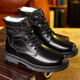 
Western Region Camel Martin Boots Men's Genuine Leather Wool Warm Cotton Boots High-top Cowhide Working Outdoor Thick Snow Boots Winter 3519 Black [Fur Integrated Flat Bottom Style] 41