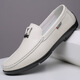 Dick Lane Dick Lane Light Luxury Bean Zapatos para hombres 2025 String and Summer Hollow Nuevo estilo para hombres Ligero suave zapatos de cuero plano para hombres 5008 Negro (hueco) 41