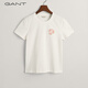 Gant/Gante New Damen-Tops modische, vielseitige, einfache und bequeme Muschelsticke mit kurzärärmernem, festen Farben runden Nacken T-Shirt 671-Pink L.