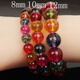 Xiyinfu Tourmaline Bracelet Watermelon Tourmaline Women's Crystal Bracelet Decorated with Explosive Crystal Candy Seven-Colored Peach Blossom 8mm Bead Diameter 16cm