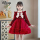 Disney girls dress New Year skirt 2026 new spring and autumn children's tutu skirt little girl red princess skirt winter red high quality 100 recommended height 90-95cm
