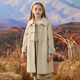 Disney Girls' Woolen Coat Autumn and Winter New Style Western Style Large Children's Woolen Coat Thickened Padded Mid-Length Winter Clothes Beige Single Layer Lining 150