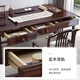 Dynasty Yijing New Chinese Style Walnut Solid Wood Desk Computer Desk Writing Desk Office Chair Combination Study Furniture Desk with Chair (Walnut) 1.4 Meters