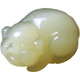 Natural blue and white jade pig handle piece for male and female zodiac pig jade raw stone handle piece jade pendant small ornament dazzling stone for jade with certificate