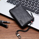 
GOLF key bag fashionable mini cowhide men's waist-hung car key bag multi-function key case black crocodile pattern