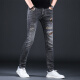 Ke Jiehao embroidered jeans 2024 spring and autumn new small foot slim casual pants Hong Kong high-end elastic gray trendy brand men's pants OD-A675 regular 30 [2 feet 3]120-129Jin [Jin equals 0.5 kg]