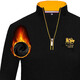Meister Polo Paul T-Shirt Offizielle Marke Luxus Samt verdickte Stand Halsband Reißverschluss Langarm Langarm Herrenschildkrötenpolo Hemd Herrenherbst und Winter JR9905-A Schwarz L.