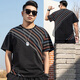Zhidou Dou Do dof fettem Mann T-Shirt für Männer, trendiger dicker Mann extra großer Kurzärmel-T-Shirt für Männer, dicker Mann, plus großer Bauch, halbärmeliges Basishemd lose T1049 10xl XL (160-180jin [Jin gleich 0,5 kg])