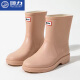 
Huili rain boots women's rain boots water shoes women's 2025 new fashion waterproof non-slip wear-resistant rubber shoes women's mid-tube cover shoes khaki 36