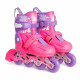 COUGAR Flash Roller Skates Children's Set Adjustable Skates Pink Purple M Size