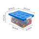 Green reed plastic storage box toy building block storage box with lid storage box 2 pack large blue+yellow blue+yellow