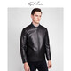 Sachi Satchi [lange Zeit ohne Falten] Herren-Leder-Leder-Jacke für Herren Herumn Neue Style Business Sheepselbe hübsches Stand-up-Halsband-Lederjacke Herren klassischer Stand-up-Halsband Schwarz M 48/170