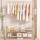 Yupin clothes hanger floor-standing coat rack hanging clothes rack bedroom living room removable clothes storage rack MJ52 double-layer white 120
