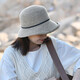 Siggi sun protection hat for women spring and summer sun protection retro small pot hat vacation fisherman hat sun hat foldable cool hat straw hat temperament coffee M (56-58CM)
