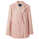 Sancai 2025 Autumn New Casual Suit Jacket Double-breasted Simple Shoulder Small Suit Loose Temperament M Cherry Blossom Pink L