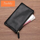 Tushky Handtasche Herren 2025 Neues echtes Leder Weiches Leder Herren Brieftasche Langes Reißverschluss Business Casual Top Layer Cowide Mobiltelefon Beutel Schwarz 1 kleine Größe
