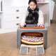 Chenzhi Shangpin fabric storage box cotton and linen foldable storage box thickened steel frame baina box sundry clothing storage box home gray 66L (50*40*33CM)