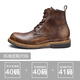 Lingbu echtes Leder Martin Boots Herren -Lederstiefel der Britenstiefel High Top Leder Schuhe handgefertigte Retro -Stiefel Herren -Kuhlattenstiefel Arbeitstiefel Trend Kaffee Farbe 41