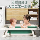 Benmai bathtub baby bathtub folding enlarged and thickened newborn products can sit and lie down baby and children's bath artifact bathtub multi-functional thickened temperature-sensitive model! [Upgrade! Anti-slip thickening] Bibo green + suspended bath mat