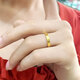 Craftsman gold ring for men and women 999 solid gold hammer pattern simple ring couple style tail ring wedding ring gift can be engraved No. 20 gold weight about 4 grams face width about 3.5mm