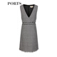 PORTS Women's Autumn and Winter New Slim Fit Waist Dress LL9D067LFF092 Black Mixed Color L (8)