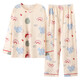 Mandelefin 2024 Neues Pyjamas für Frauen im Frühjahr und Herbst Pure Cotton Long Sleeve High-End-Gefühl können außerhalb des Frühlings dünne Heimkleidungsset Q6630 XL getragen werden [geeignet für 120-140jin [Jin gleich 0,5 kg]]]