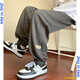 Idea Fan Fett große Sorte Casual Hosen Herren Sommer- und Herbst Neue lose große Trendy Brand-Brand-Bein-Bein-Schüler-Sporthosen Trendy A001-K1049 Black 4xl 195-210jin [Jin entspricht 0,5 kg]