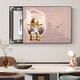 HanXUAN (HANXUAN) light luxury meter box decoration painting with clock distribution box cover without holes modern simple hanging painting astronaut watch K11968 50*40cm (cover 40*30) left push and pull black frame