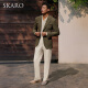 Skaro [lana pura pesada] chaqueta de traje de espigas de tweed para hombres en invierno