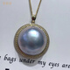 Romuni high-brightness 20mm simple maple pearl pendant G18K gold double-layer inlaid seawater pearl pendant 20MM