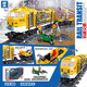 Lego building blocks compatible with steam train high-speed train Harmony remote control electric boy assembled children's toys Steam train-electric version [556 particles]