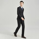 Haipai Haoyu suit suit men's slim business formal suit complete set of men's professional attire work suit groom wedding dress black two-button suit + trousers 3XL (185) recommended 72-78kg