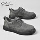 SATCHI men's shoes autumn and winter new business casual shoes fashionable British sneakers men's low-cut lace-up shoes for men gray 40 (250mm) leather shoe size