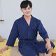 
NaiJIATU men's spring and summer thin nightgown for women's towel bathrobe plus size pajamas home clothes couple medium long short sleeve waffle charcoal grey men L 130-150Jin [Jin equals 0.5 kg]