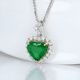 Haikai Necklace Women's Emerald Necklace Zambian Luxury Jewelry Chinese Valentine's Day Birthday Gift for Wife Zambian Emerald Heart-Shaped Necklace