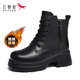 Red Dragonfly Martin Boots Women's Boots Plus Velvet Warm and Slim Short Boots Small Thick Soled Heightening Leather Boots WTC442891H Black 39