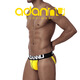 ADANNU new men's sexy underwear personalized thong low waist sexy double thong mesh white M