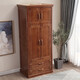 Armoire pour enfants en bois massif petit appartement de style chinois moderne 2 portes à double ouvre chambre à coucher de rangement de rangement 6623 # blanc plus bleu 2 porte x assemblage