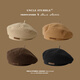 Muxue Ci Spring Woolen Beret Fashion British Style Painter Hat Retro Versatile Showing Face Small Beret Cap Men and Women Black 55-59cm Head Circle Adjustable